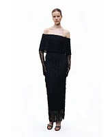 Nocturne Women's Off-The Shoulder Lace Maxi Dress