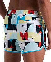 Original Penguin Men's Dolphin Slim Fit Drawstring 4" Swim Trunks