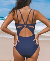 Cupshe Women's Tummy Control Plunging O-Ring & Cutout One-Piece Swimsuit
