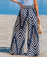 Cupshe Women's Tranquil Wave Abstract Cover-Up Pants