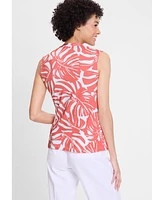 Olsen Women's Gathered Front Tropic Print Shell