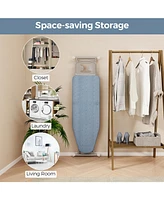 Full Size Ironing Board with Rest, 57" x 15" Carbon Steel Table, 7-Level Height & Heat Resistant Cover