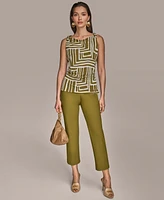 Donna Karan New York Women's Twist-Strap Printed Tank Top