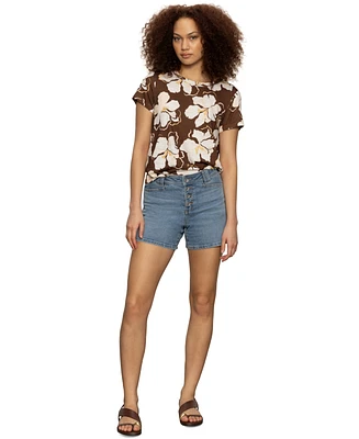 Sanctuary Women's Luna Button-Front Denim Shorts