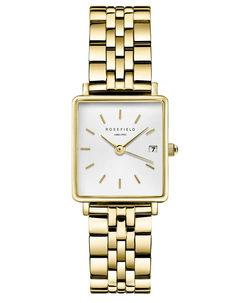 Rosefield Boxy Women's Gold Tone Stainless Steel Bracelet Watch 24mm
