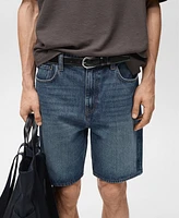 Mango Men's Denim Washed-Effect Bermuda Shorts