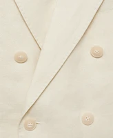 Mango Men's Linen Slim-Fit Double-Breasted Suit Blazer