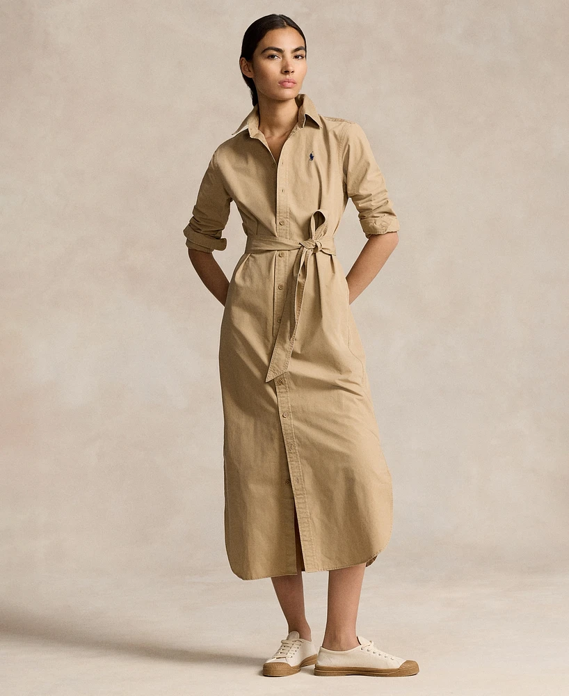 Polo Ralph Lauren Women's Belted Cotton Midi Shirtdress