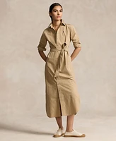 Polo Ralph Lauren Women's Belted Cotton Midi Shirtdress