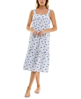 Roudelain Women's Printed Tiered Cami Sleep Dress