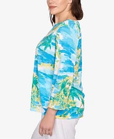 Ruby Rd. Plus Paradise Island Crinkle Knit Top
