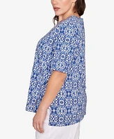 Ruby Rd. Plus Pacific Medallions Embellished Knit Top
