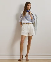 Lauren Ralph Women's Striped Cotton Jersey Boatneck Top