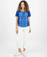 Style & Co Petite Floral-Print Top, Exclusively at Macy's