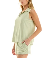 Roudelain Women's Embossed Wonderluxe Tank & Short Pajama Set