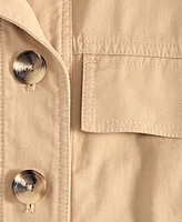 On 34th Women's Puff-Shoulder Twill Swing Jacket, Exclusively at Macy's