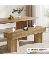Tribesigns Wooden Dining Bench, 41" Farmhouse Entryway Bench for Indoor Space, Long End of Bed Seat for Dining Room, Bedroom, Entry, Mudroom