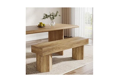 Tribesigns Wooden Dining Bench, 41" Farmhouse Entryway Bench for Indoor Space, Long End of Bed Seat for Dining Room, Bedroom, Entry, Mudroom