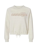 Soft as a Grape Women's Natural New York Yankees Tonal Checkered Sweatshirt