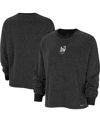 Nike Women's Charcoal LA28 Summer Olympics Yoga Oversized Pullover Sweatshirt