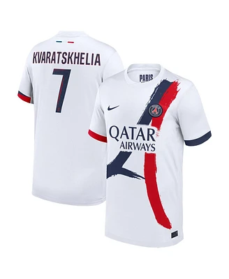 Nike Big Boys and Girls Khvicha Kvaratskhelia White Paris Saint-Germain 2024/25 Away Replica Player Jersey