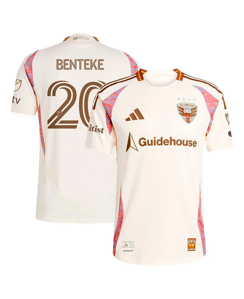 Adidas Men's Christian Benteke Natural D.c. United 2025 The Soul Kit Authentic Player Jersey