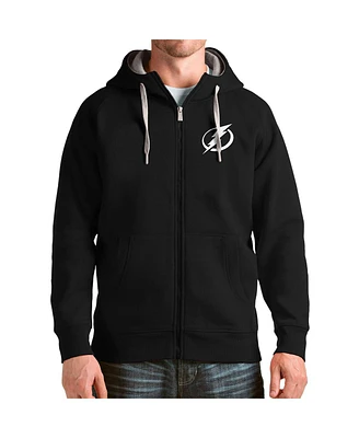 Antigua Men's Black Tampa Bay Lightning Logo Victory Full-Zip Hoodie