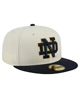 New Era Men's Cream Notre Dame Fighting Irish Chrome 59FIFTY Fitted Hat
