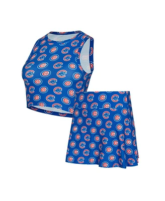 Concepts Sport Women's 2-Piece Royal Chicago Cubs Knit Tank Top and Skort Set