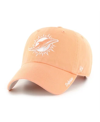 '47 Brand Women's Orange Miami Dolphins Luminance Cheer Clean Up Adjustable Hat
