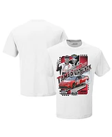 Joe Gibbs Racing Team Collection Men's Checkered Flag Sports Black Denny Hamlin 2025 Goodyear 400 Race Winner T-Shirt