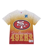 Mitchell & Ness Men's White San Francisco 49ers Team Burst Vintage Logo T-Shirt
