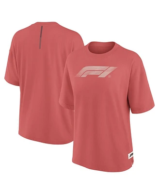 Formula 1 Women's Red Oversized Elements Raw Edge Future Ground T-Shirt