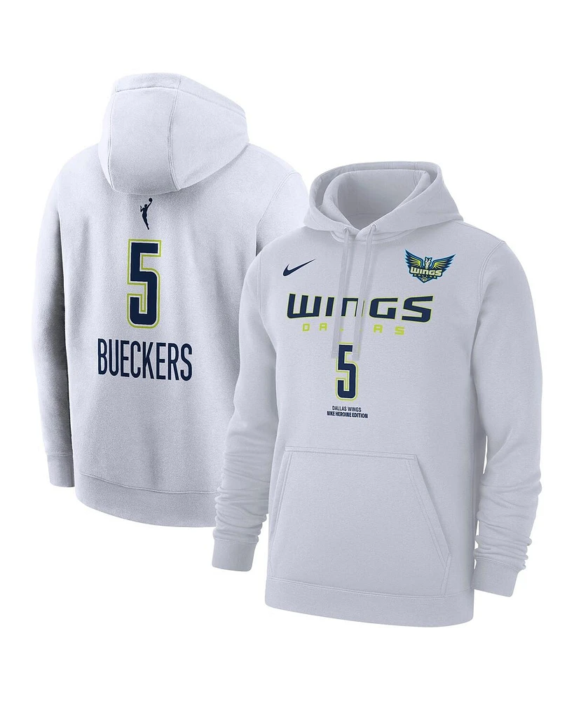 Nike Men's Paige Bueckers White Dallas Wings 2025 Wnba Draft Heroine Edition Name Number Pullover Hoodie