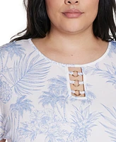 Belldini Plus Pineapple Print Knit Top
