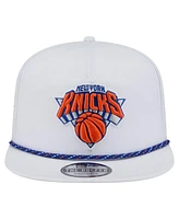 New Era Men's White New York Knicks Performance Rope Golfer Adjustable Hat