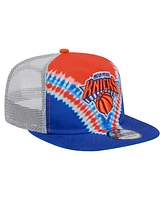 New Era Men's Blue/Orange New York Knicks Throwback Dye Golfer Snapback Hat
