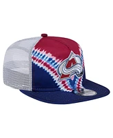 New Era Men's Navy/Burgundy Colorado Avalanche Throwback V-Dye Adjustable Golfer Hat