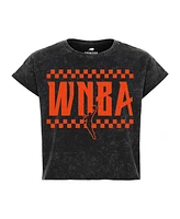 Sportiqe Men's and Women's Black Wnba Rock Roll Collection Gwen Mineral Wash Cropped T-Shirt