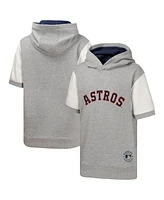 Outerstuff Big Boys and Girls Heather Gray Houston Astros Line Up Short Sleeve Pullover Hoodie