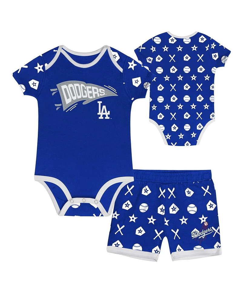 Outerstuff Baby Boys and Girls 2-Piece Blue Los Angeles Dodgers On Deck Diaper Cover Set