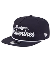New Era Men's Navy Michigan Wolverines Adventure Team Text Golfer Snapback Hat
