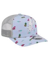 New Era Men's Light Blue/Gray San Antonio Spurs Adventure Aloha Pattern 9SEVENTY Stretch Snap Hat