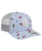 New Era Men's Light Blue/Gray Golden State Warriors Adventure Aloha Pattern 9SEVENTY Stretch Snap Hat