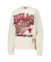 Mitchell & Ness Women's Cream Chicago Bulls Brush Bucket Pullover Sweatshirt