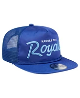 New Era Men's Royal Kansas City Royals Retro Satin Script Golfer Adjustable Hat