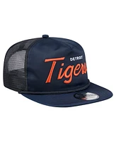 New Era Men's Navy Detroit Tigers Retro Satin Script Golfer Adjustable Hat