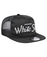 New Era Men's Black Chicago White Sox Retro Satin Script Golfer Adjustable Hat
