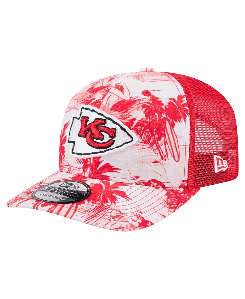 New Era Men's Red Kansas City Chiefs Hula Trucker 9SEVENTY Adjustable Hat