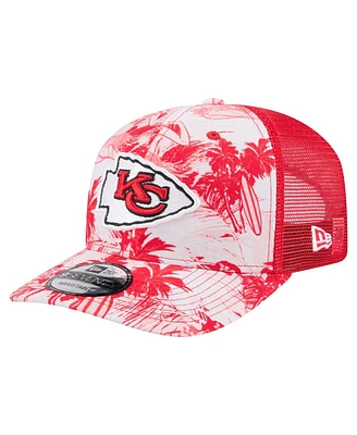 New Era Men's Red Kansas City Chiefs Hula Trucker 9SEVENTY Adjustable Hat
